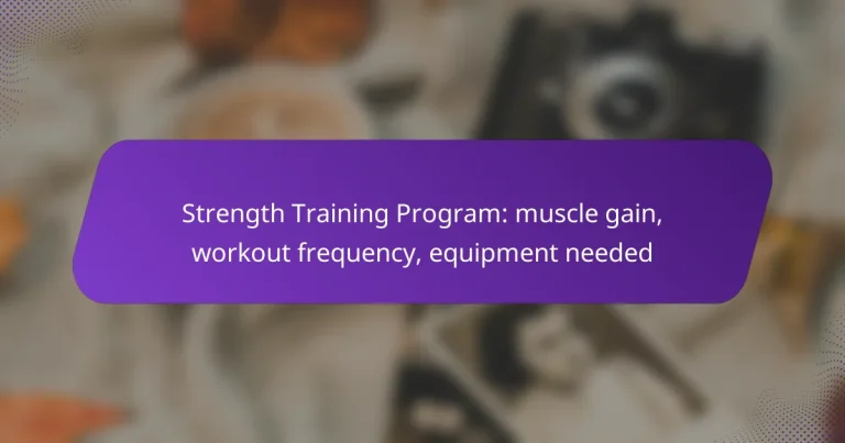 Strength Training Program: muscle gain, workout frequency, equipment needed