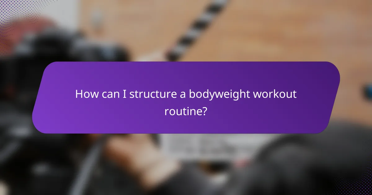 How can I structure a bodyweight workout routine?