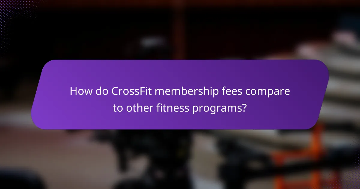 How do CrossFit membership fees compare to other fitness programs?
