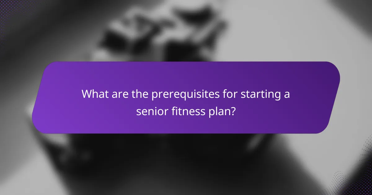 What are the prerequisites for starting a senior fitness plan?