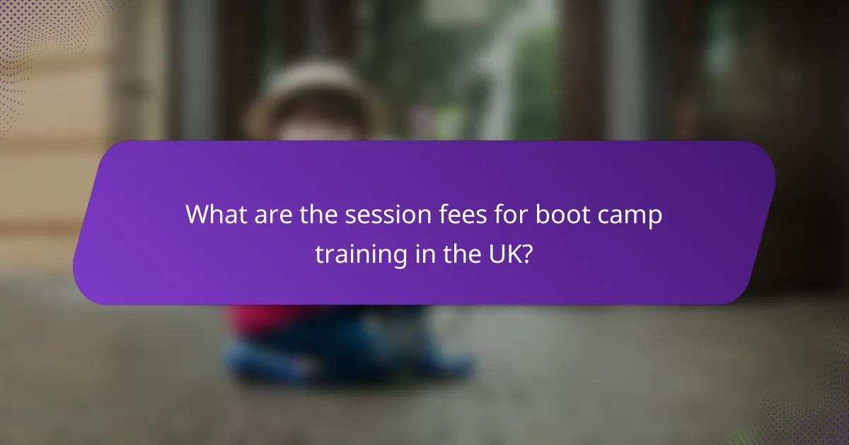 What are the session fees for boot camp training in the UK?