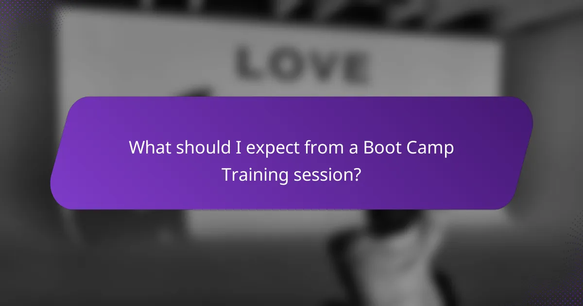 What should I expect from a Boot Camp Training session?